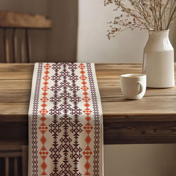 Southwestern Runner|Rug Design Table|Table Centerpiece|Terracotta Table Top|Farmhouse Style Gif|Southwestern Table|Aztec Print Table