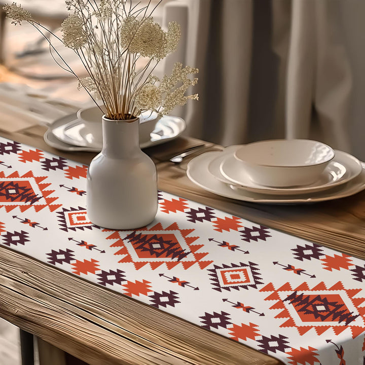 Southwestern Runner|Rug Design Table|Table Centerpiece|Terracotta Table Top|Farmhouse Style Gif|Southwestern Table|Aztec Print Table