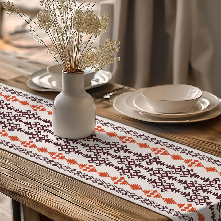 Southwestern Runner|Rug Design Table|Table Centerpiece|Terracotta Table Top|Farmhouse Style Gif|Southwestern Table|Aztec Print Table