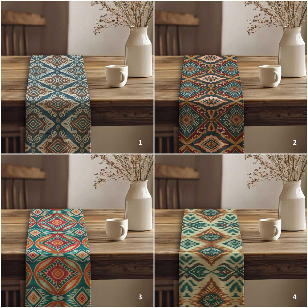 Southwestern Runner|Bold Ikat Design|Rustic Tribal Decor|Bohemian Tablecloth|Aztec Home Decor|Boho Luxe Runner|Artisan Home Decor