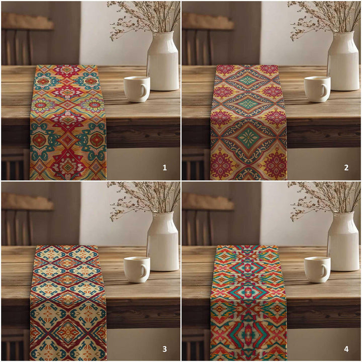 Tribal Look Runner|Aesthetic Tabletop|Rug Design Runner|Southwestern Decor|Rustic Tribal Decor|Traditional Runner|Bohemian Tablecloth