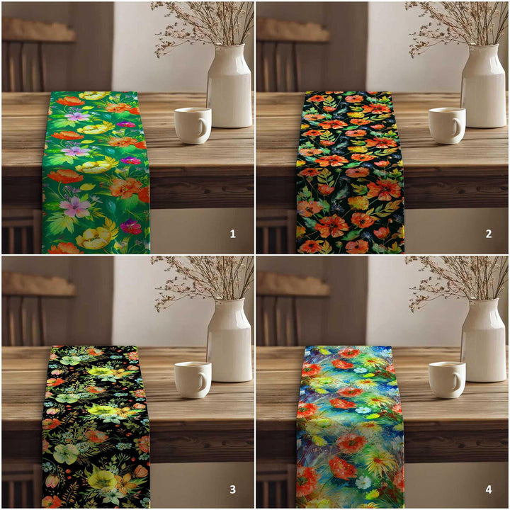 Flower Theme Runner|Boho Table Runner|Farmhouse Runner|Table Centerpiece|Floral Tablecloth|Cozy Kitchen Decor|Spring Tabletop