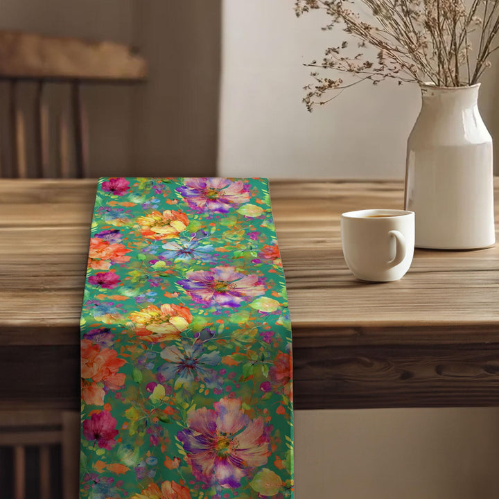 Floral Tablecloth|Table Centerpiece|Flower Theme Runner|Summer Trend Runner|Boho Table Runner|Spring Tabletop|Farmhouse Runner