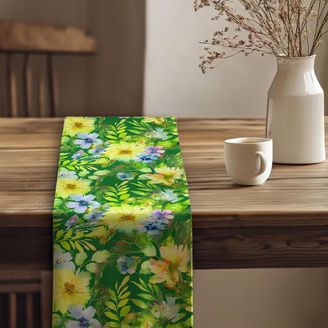 Floral Tablecloth|Table Centerpiece|Flower Theme Runner|Summer Trend Runner|Boho Table Runner|Spring Tabletop|Farmhouse Runner