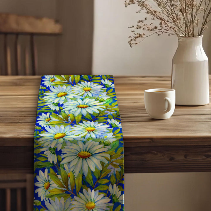 Daisy Print Runner|Boho Table Runner|Summer Trend Runner|Rustic Home Decor|Table Centerpiece|Flower Theme Runner|Floral Tablecloth