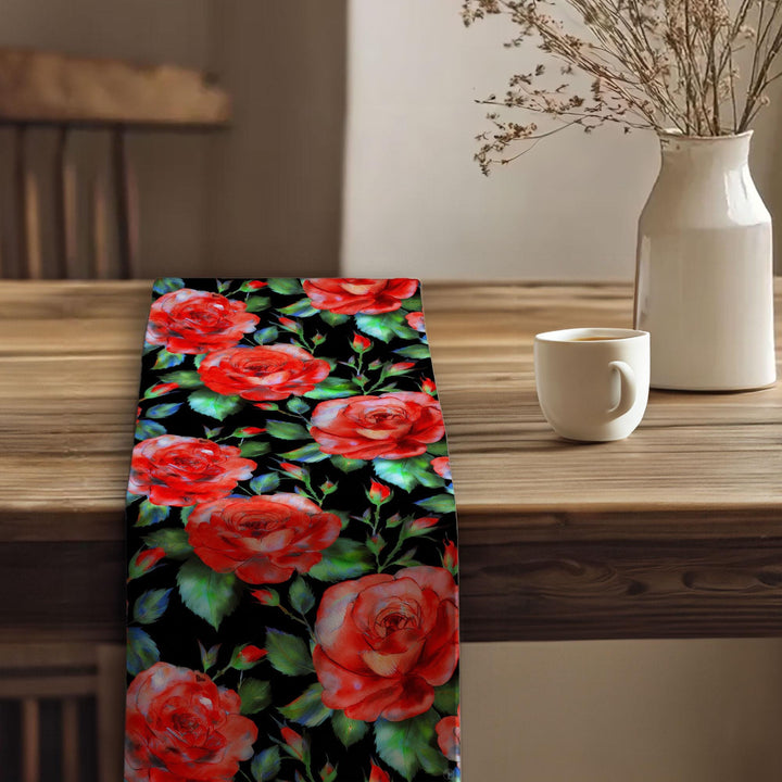 Rose Print Runner|Flower Theme Runner|Summer Trend Runner|Table Centerpiece|Spring Tabletop|Floral Tablecloth|Rustic Home Decor
