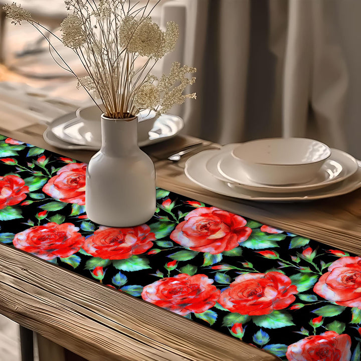 Rose Print Runner|Flower Theme Runner|Summer Trend Runner|Table Centerpiece|Spring Tabletop|Floral Tablecloth|Rustic Home Decor