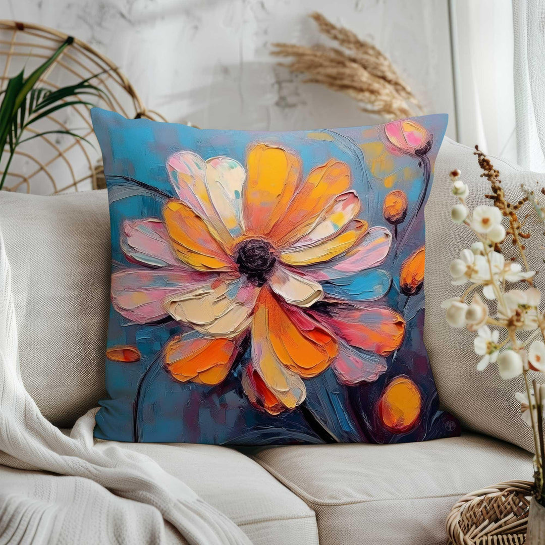 Floral Art Pillowtop|Summer Trend Cushion Cover|Housewarming Pillow Cover|Farmhouse Throw Pillowcase|Oil Painting Home Decor|Gift For Her