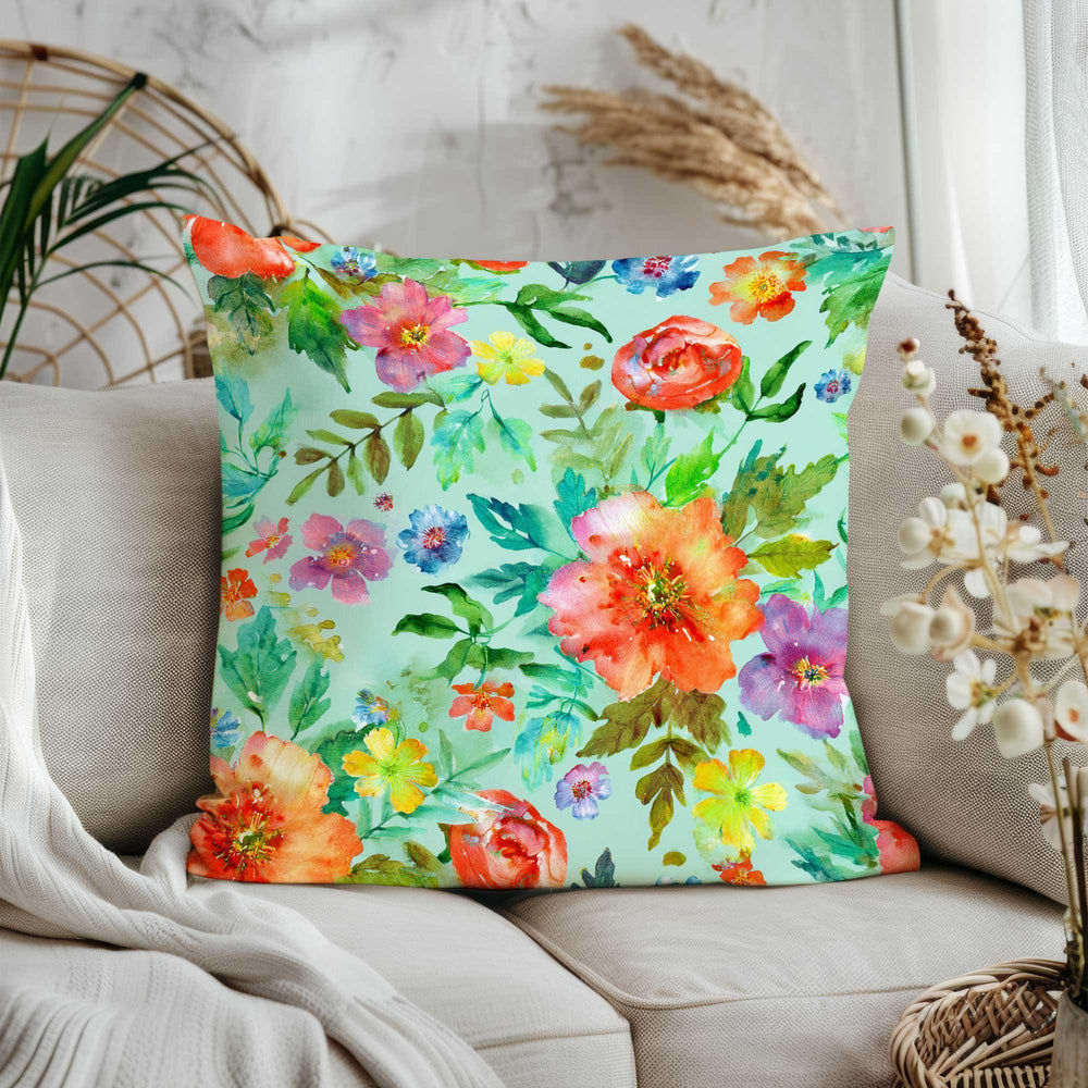 Yellow Flower Cushion Cover|Orange Flower Throw Pillowcase|Vibrant Floral Art Home Decor|Spring Pillowtop|Summer Trend Porch Pillow Cover