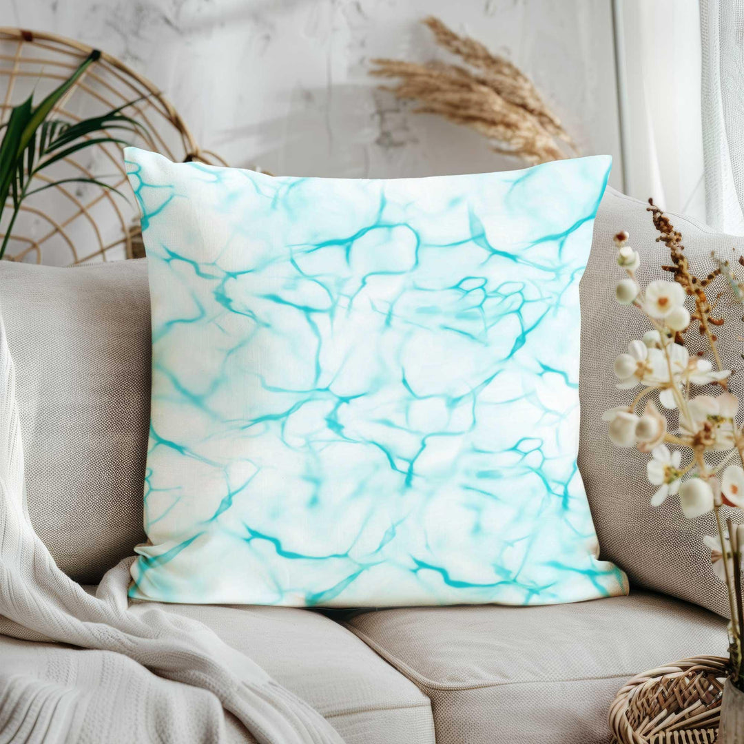 Turquoise Coastal Pillowtop|Nautical Cushion Cover|Beach House Decor|Pebble Print Pillowcase|Wave Lines Pillow Case|Sea-inspired Pillowtop
