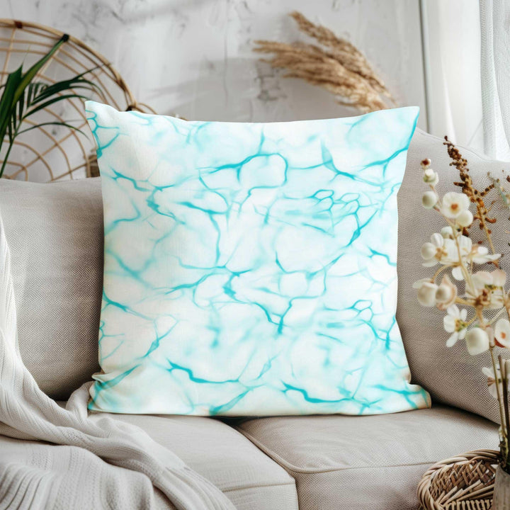 Turquoise Coastal Pillowtop|Nautical Cushion Cover|Beach House Decor|Pebble Print Pillowcase|Wave Lines Pillow Case|Sea-inspired Pillowtop