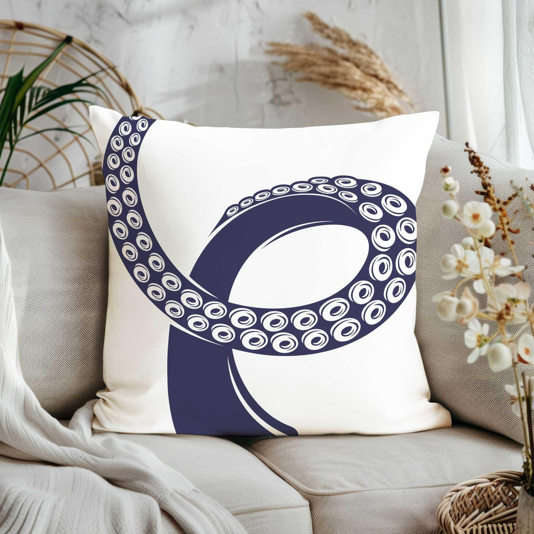 Nautical Pillow Case|Dolphin Print Pillowcase|Octopus Tentacle Cushion Cover|Playful Fish Coastal Home Decor|Beach House Pillowtop