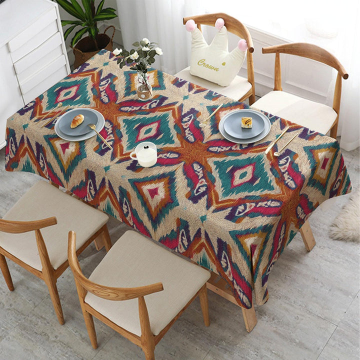 Authentic Tablecloth|Southwestern Table|Rug Tablecloth|Rustic Home Decor|Rug Design Tabletop|Farmhouse Decor|Terracotta Table Top