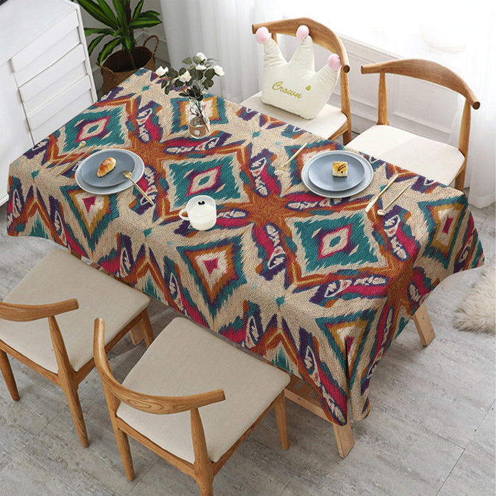 Authentic Tablecloth|Southwestern Table|Rug Tablecloth|Rustic Home Decor|Rug Design Tabletop|Farmhouse Decor|Terracotta Table Top