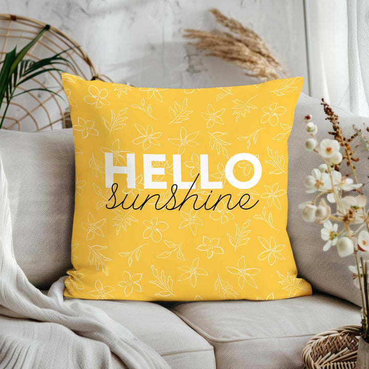 Happy Summer Sofa Pillowcase|Daisy Cushion Cover|Floral Cushion Case|Hello Sunshine Pillow Case|Yellow Pillow Cover|Farmhouse Home Decor
