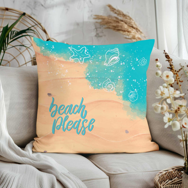 Summer Vibes Cushion Case|Tropical Pillow Case|Beach Please Cushion Cover|Coastal Home Decor|Starfish Pillow Cover|Beach Days Sofa Pillowtop