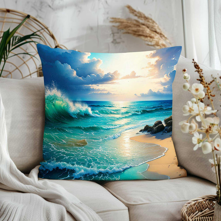 Beach House Sofa Pillowcase|Floral Pillow Cover|Cozy Home Decor|Summer Trend Pillow Case|Coast Cushion Cover|Palm Trees Cushion Case