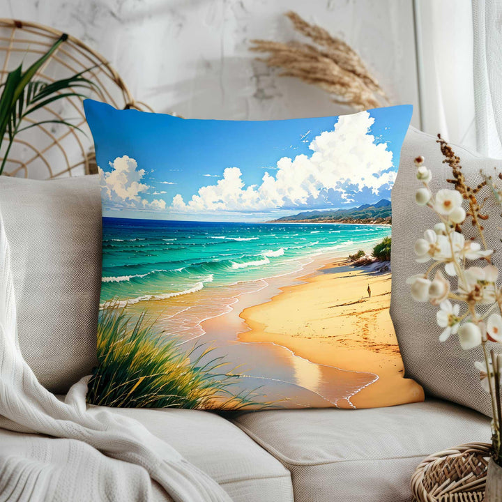 Beach House Sofa Pillowcase|Floral Pillow Cover|Cozy Home Decor|Summer Trend Pillow Case|Coast Cushion Cover|Palm Trees Cushion Case