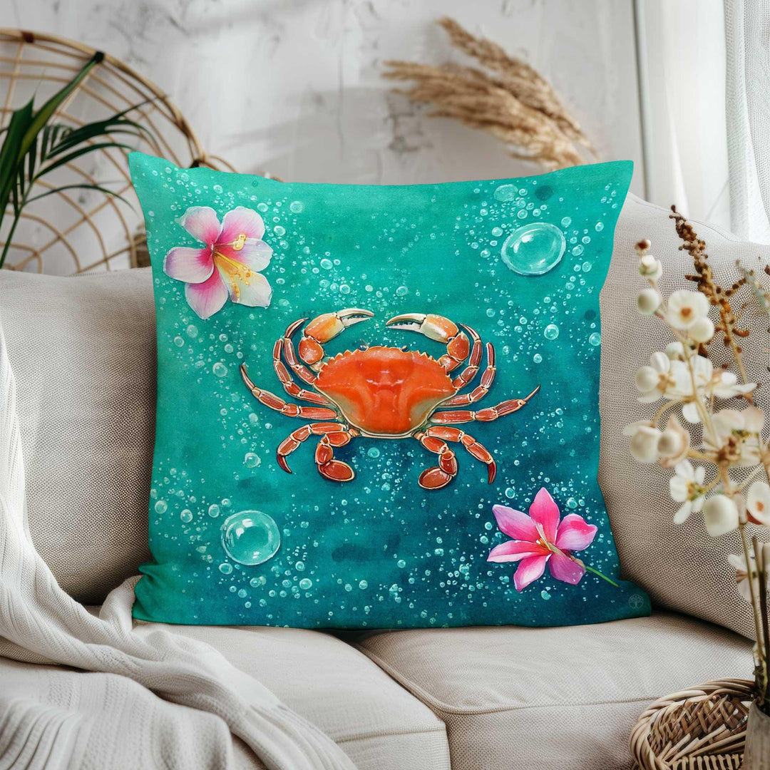 Nautical Pillow Case|Seahorse Home Decor|Crab Cushion Cover|Summer Trend Pillow Cover|Fish Cushion Case|Sea Turtle Pillow Case