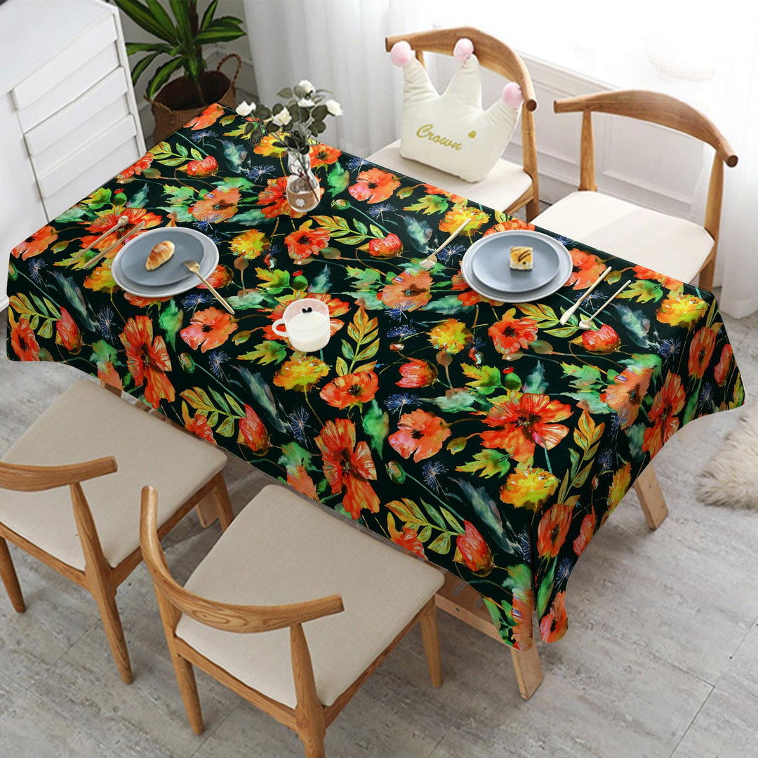 Floral Table Cover|Floral Tabletop|Boho Tablecloth|Kitchen Tablecloth|Summer Table Cover|Rectangle Tablecloth|Farmhouse Tablecloth
