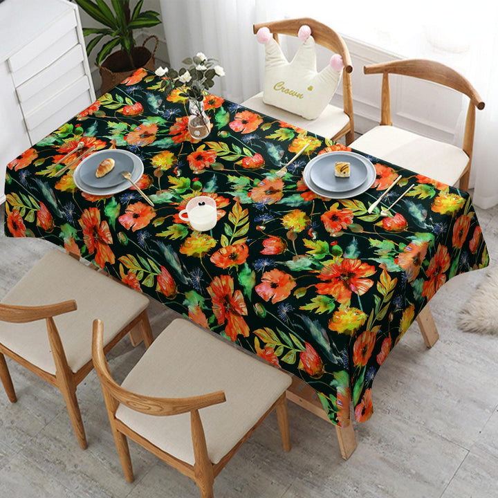 Floral Table Cover|Floral Tabletop|Boho Tablecloth|Kitchen Tablecloth|Summer Table Cover|Rectangle Tablecloth|Farmhouse Tablecloth