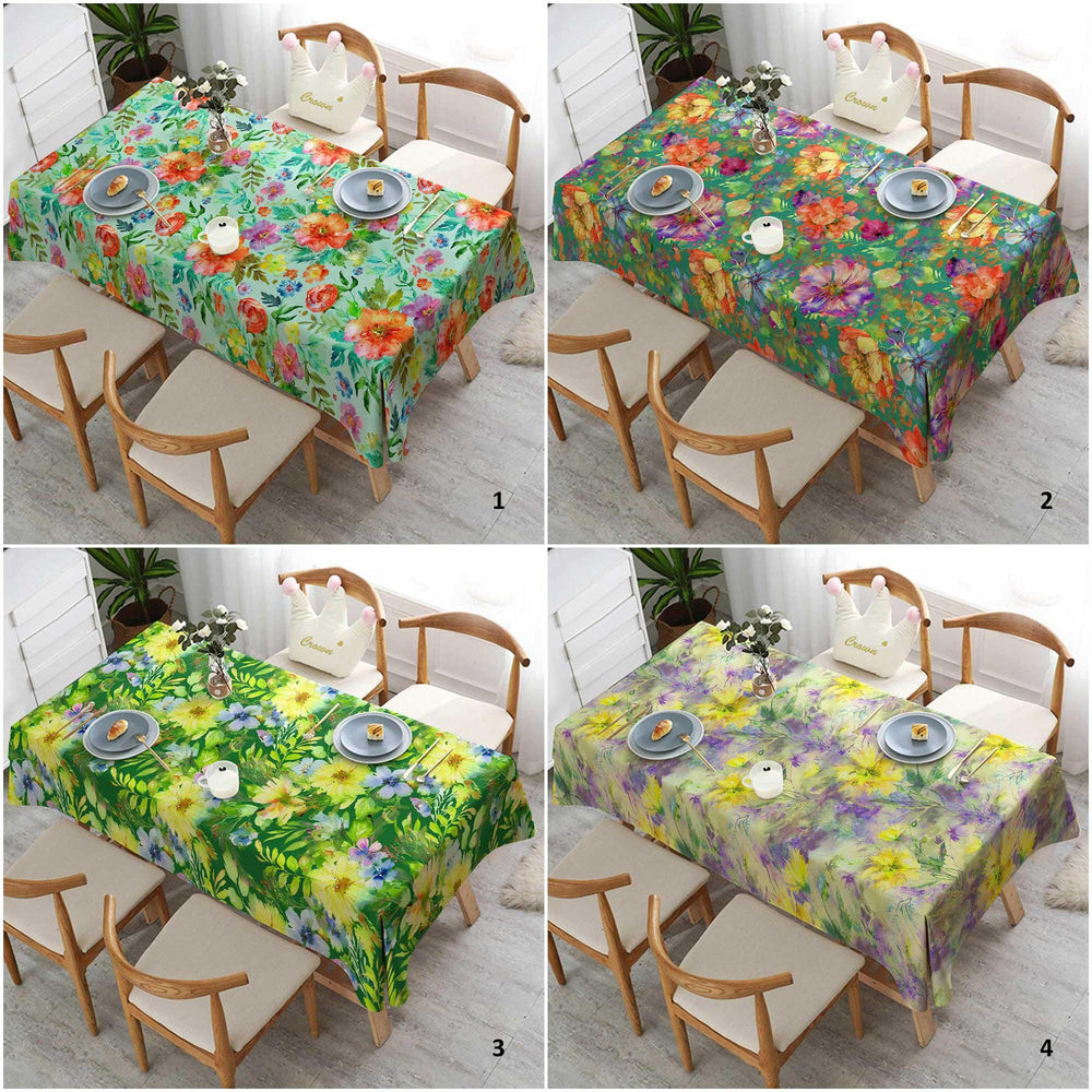 Floral Tabletop|Tropical Decor|Spring Home Decor|Flower Tablecloth|Kitchen Table Decor|Rectangle Tablecloth|Printed Tablecloth