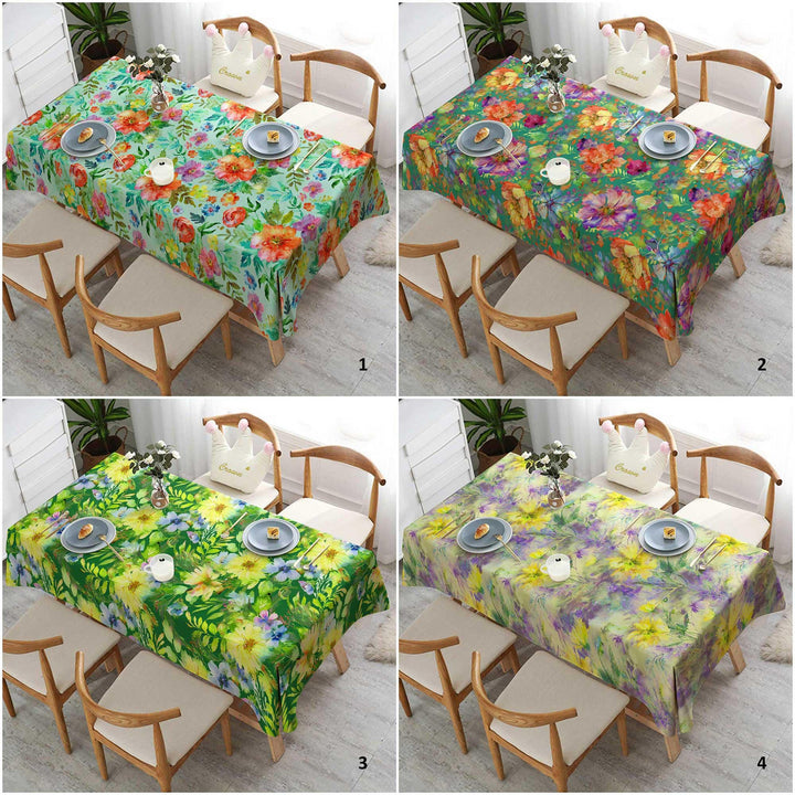 Floral Tabletop|Tropical Decor|Spring Home Decor|Flower Tablecloth|Kitchen Table Decor|Rectangle Tablecloth|Printed Tablecloth