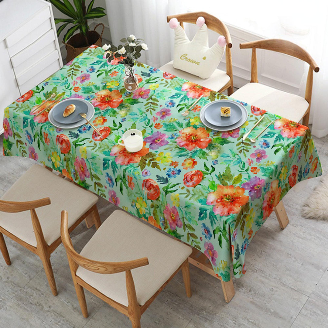Floral Tabletop|Tropical Decor|Spring Home Decor|Flower Tablecloth|Kitchen Table Decor|Rectangle Tablecloth|Printed Tablecloth