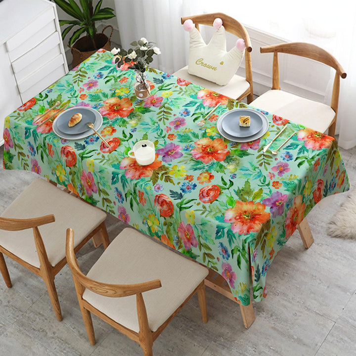 Floral Tabletop|Tropical Decor|Spring Home Decor|Flower Tablecloth|Kitchen Table Decor|Rectangle Tablecloth|Printed Tablecloth