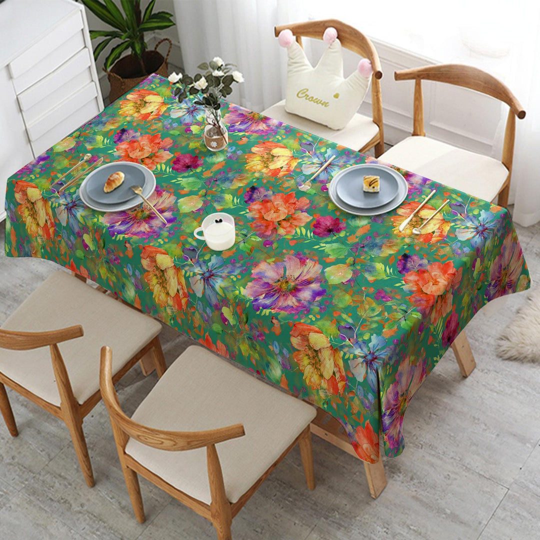 Floral Tabletop|Tropical Decor|Spring Home Decor|Flower Tablecloth|Kitchen Table Decor|Rectangle Tablecloth|Printed Tablecloth