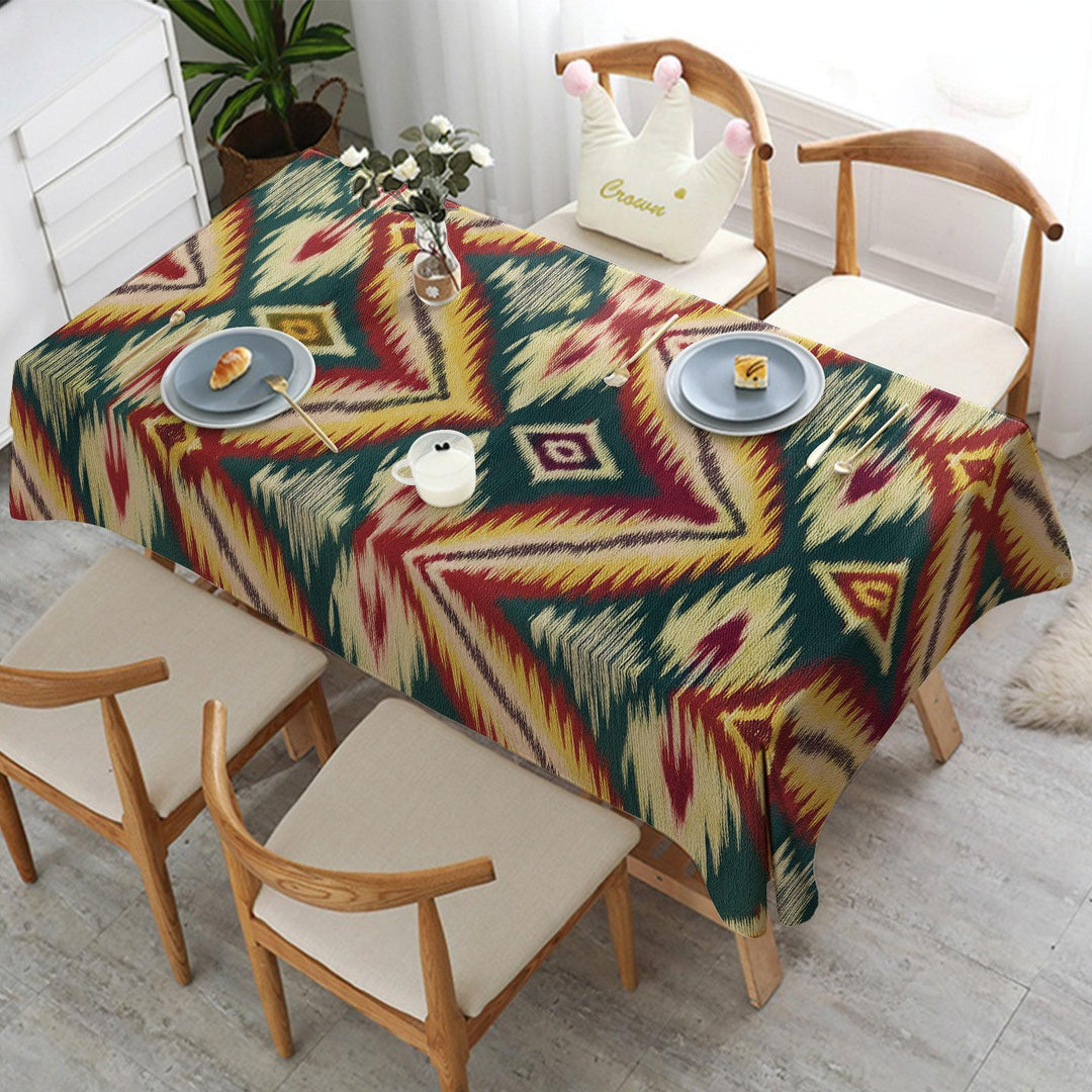 Geometric Tablecloth|Diamond Tabletop|Rectangle Tablecloth|Dining Table Decor|Bold Table Cover|Kitchen Tablecloth|Rustic Tablecloth