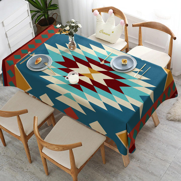 Rug Tablecloth|Rustic Home Decor|Southwestern Decor|Farmhouse Style Gift|Terracotta Table Top|Geometric Decor|Rug Design Tabletop