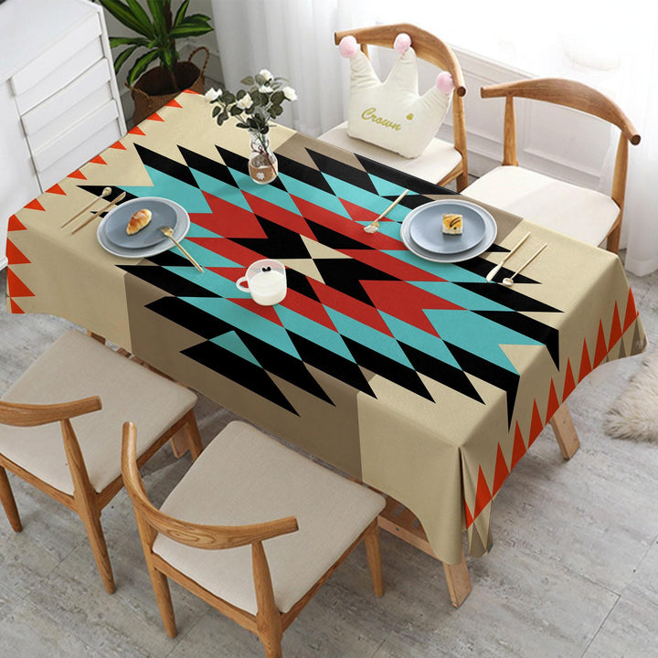 Rug Tablecloth|Rustic Home Decor|Southwestern Decor|Farmhouse Style Gift|Terracotta Table Top|Geometric Decor|Rug Design Tabletop