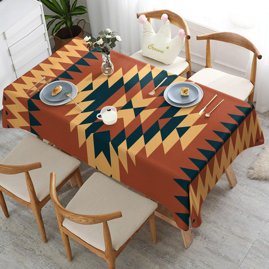 Rug Tablecloth|Rustic Home Decor|Southwestern Decor|Farmhouse Style Gift|Terracotta Table Top|Geometric Decor|Rug Design Tabletop