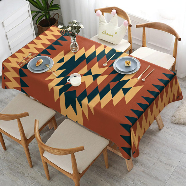 Rug Tablecloth|Rustic Home Decor|Southwestern Decor|Farmhouse Style Gift|Terracotta Table Top|Geometric Decor|Rug Design Tabletop