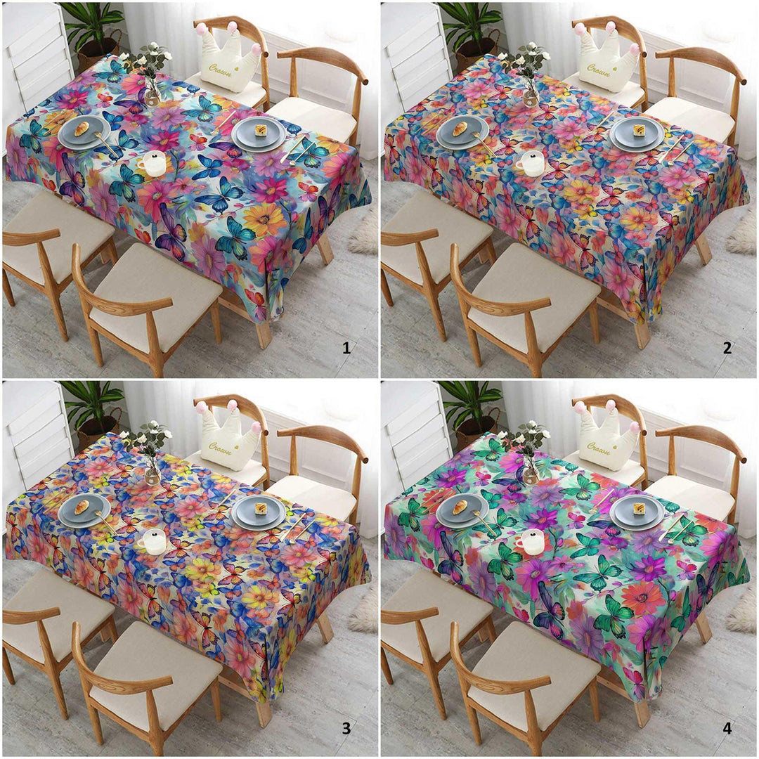 Floral Butterfly Table Cover|Spring Home Decor|Floral Table Cover|Floral Tabletop|Summer Trend Table|Farmhouse Tablecloth|Printed Tablecloth
