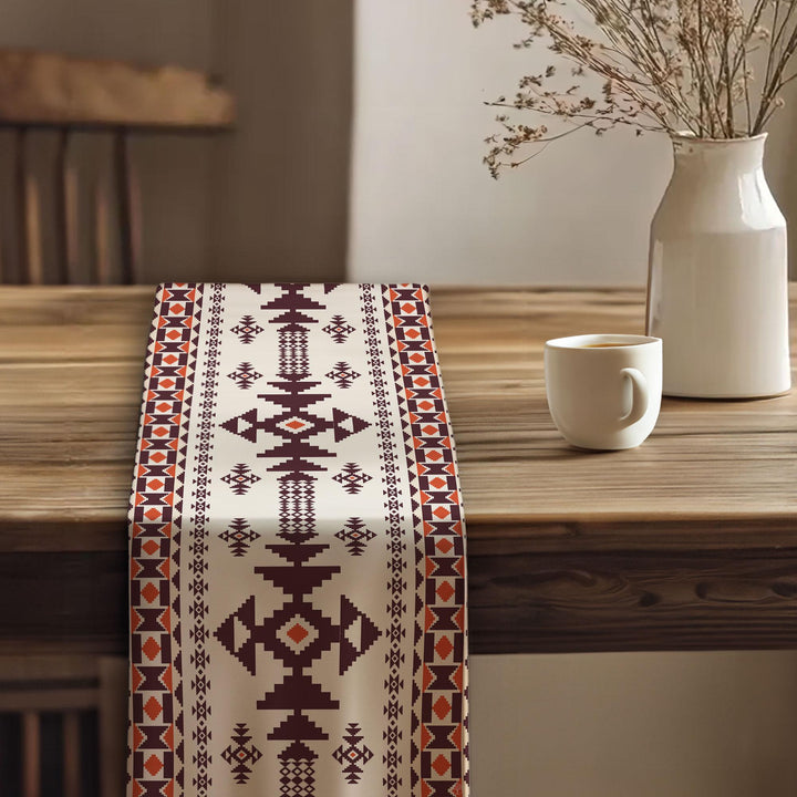 Southwestern Runner|Rug Design Table|Table Centerpiece|Terracotta Table Top|Farmhouse Style Gif|Southwestern Table|Aztec Print Table