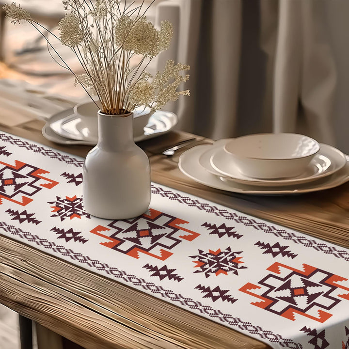 Southwestern Runner|Rug Design Table|Table Centerpiece|Terracotta Table Top|Farmhouse Style Gif|Southwestern Table|Aztec Print Table