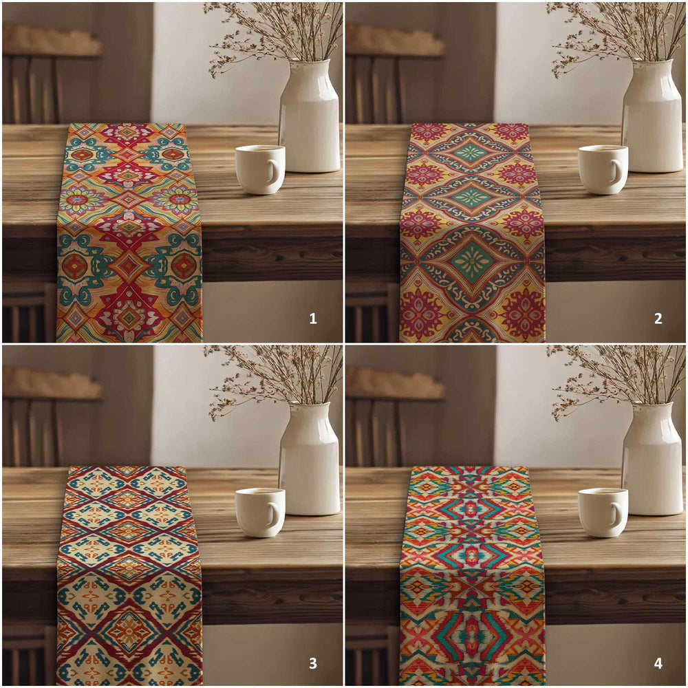 Tribal Look Runner|Aesthetic Tabletop|Rug Design Runner|Southwestern Decor|Rustic Tribal Decor|Traditional Runner|Bohemian Tablecloth