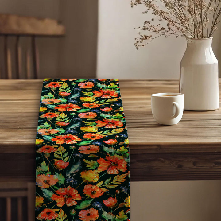 Flower Theme Runner|Boho Table Runner|Farmhouse Runner|Table Centerpiece|Floral Tablecloth|Cozy Kitchen Decor|Spring Tabletop