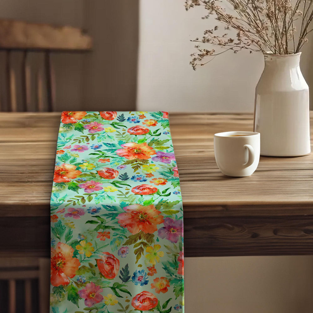 Floral Tablecloth|Table Centerpiece|Flower Theme Runner|Summer Trend Runner|Boho Table Runner|Spring Tabletop|Farmhouse Runner