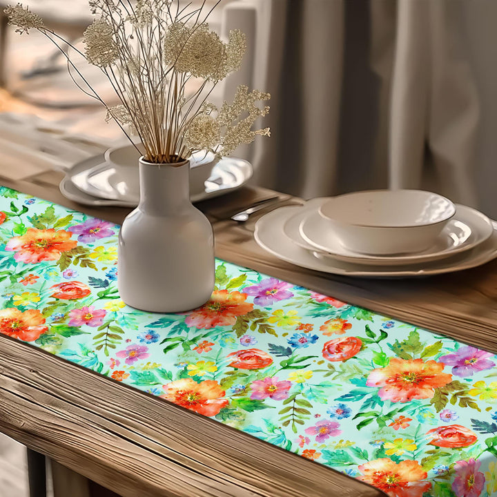 Floral Tablecloth|Table Centerpiece|Flower Theme Runner|Summer Trend Runner|Boho Table Runner|Spring Tabletop|Farmhouse Runner