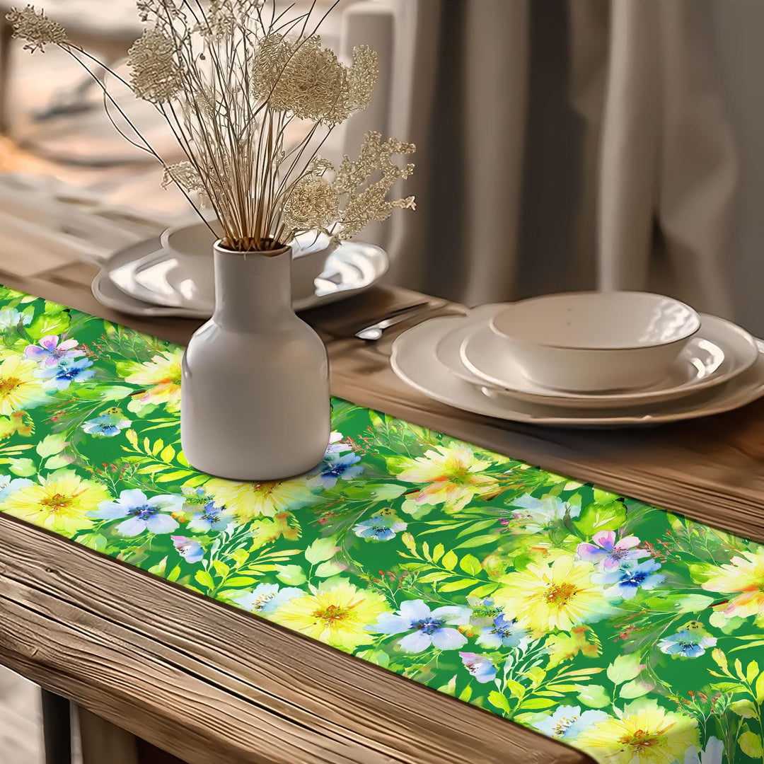 Floral Tablecloth|Table Centerpiece|Flower Theme Runner|Summer Trend Runner|Boho Table Runner|Spring Tabletop|Farmhouse Runner