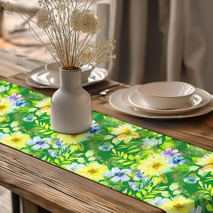 Floral Tablecloth|Table Centerpiece|Flower Theme Runner|Summer Trend Runner|Boho Table Runner|Spring Tabletop|Farmhouse Runner