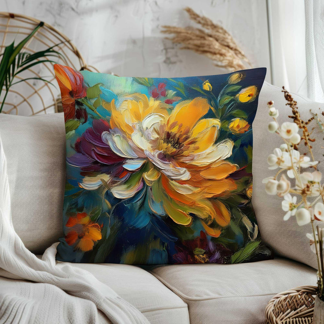 Floral Art Pillowtop|Summer Trend Cushion Cover|Housewarming Pillow Cover|Farmhouse Throw Pillowcase|Oil Painting Home Decor|Gift For Her