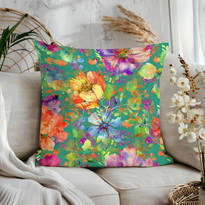 Yellow Flower Cushion Cover|Orange Flower Throw Pillowcase|Vibrant Floral Art Home Decor|Spring Pillowtop|Summer Trend Porch Pillow Cover