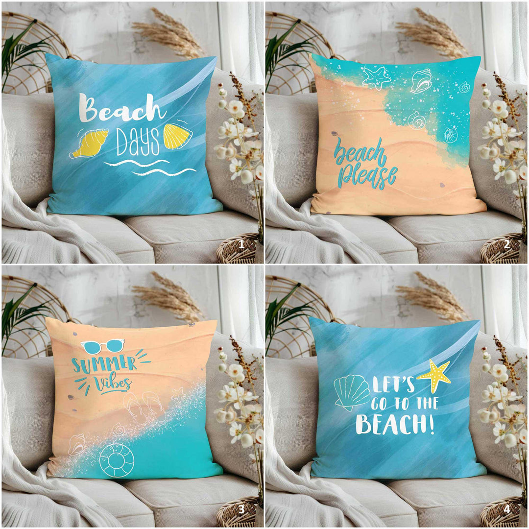 Summer Vibes Cushion Case|Tropical Pillow Case|Beach Please Cushion Cover|Coastal Home Decor|Starfish Pillow Cover|Beach Days Sofa Pillowtop
