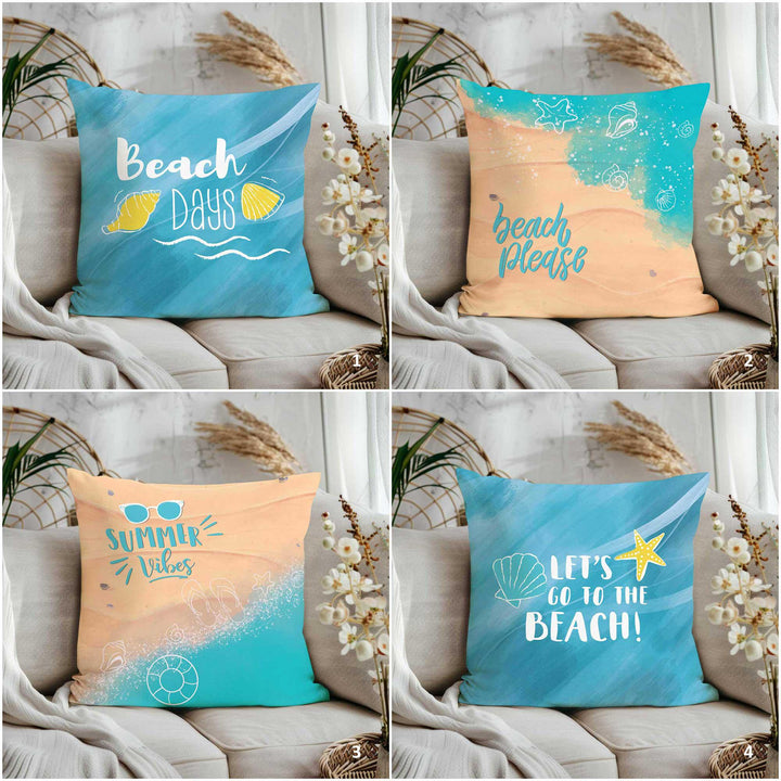 Summer Vibes Cushion Case|Tropical Pillow Case|Beach Please Cushion Cover|Coastal Home Decor|Starfish Pillow Cover|Beach Days Sofa Pillowtop