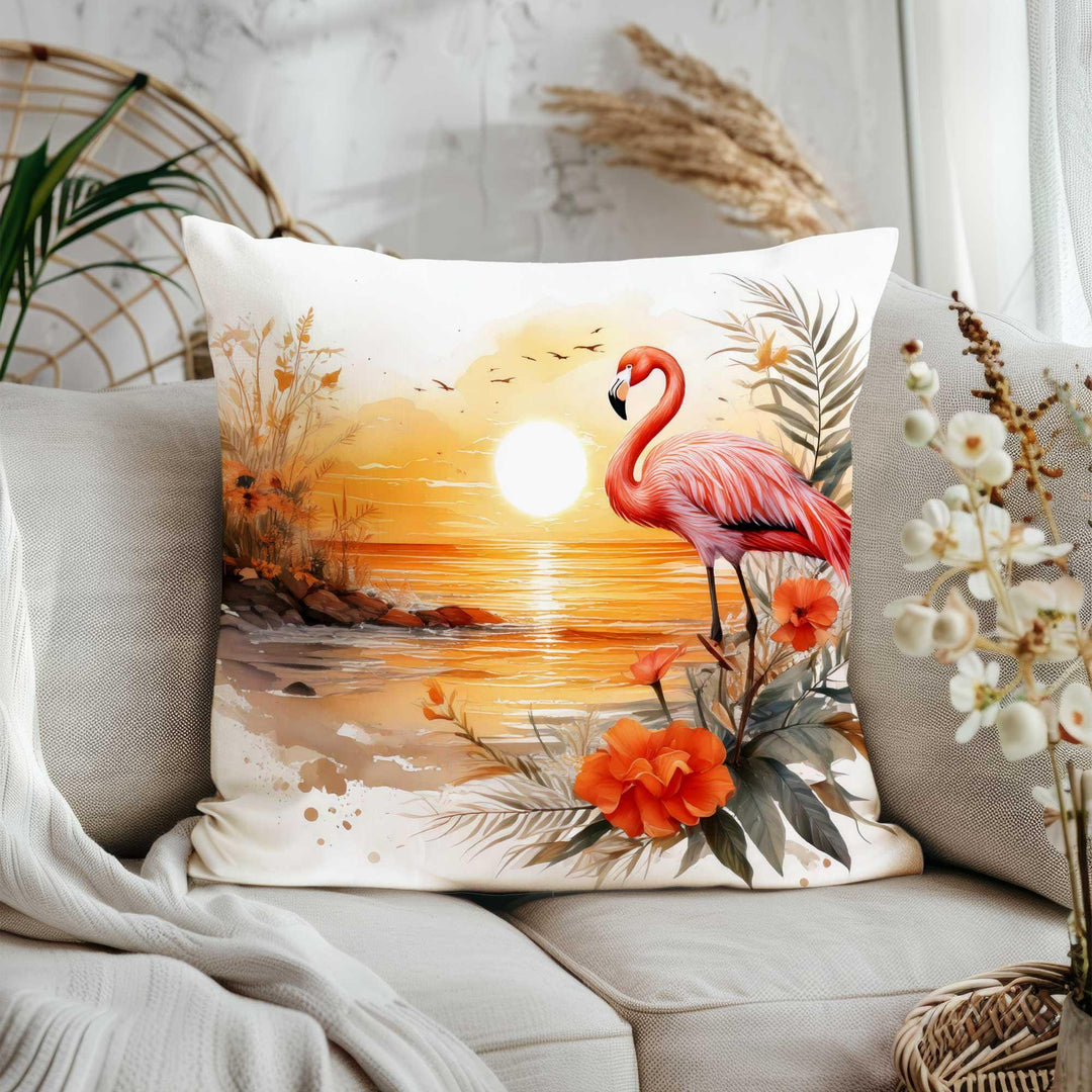 Summer Trend Pillow Case|Palm Tree Cushion Case|Tropical Cushion Cover|Flower Home Decor|Flamingo Sofa Pillowcase|Crane Pillow Cover