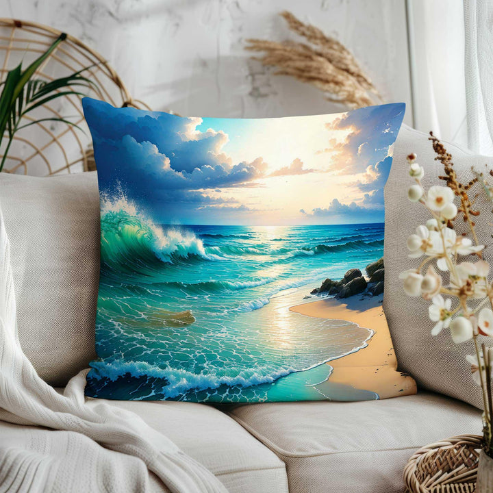 Beach House Sofa Pillowcase|Floral Pillow Cover|Cozy Home Decor|Summer Trend Pillow Case|Coast Cushion Cover|Palm Trees Cushion Case